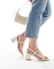 Truffle Collection block heeled sandals in white