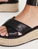 River Island strappy espadrille wedge in black