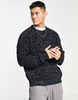 New Look yarn texture sweater in navy