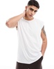 Brave Soul raw edge tank top in white