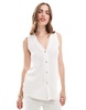 Mango textured vest in white - part of a set