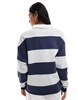 Cotton On oversized long sleeve polo shirt in gray navy stripe