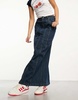 Cotton On fit flare denim maxi skirt in indigo