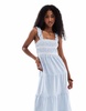 Accessorize striped tiered maxi beach dress in navy and white