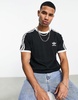 adidas Originals adicolor 3 stripe t-shirt in black