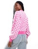 Noisy May heart knitted sweater in pink