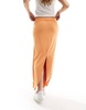 COLLUSION low rise slinky maxi skirt in orange