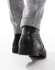 ASOS DESIGN chelsea boots in black faux leather with zips