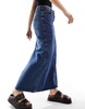 Object denim maxi column skirt in medium blue wash