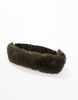 ASOS DESIGN faux fur headband in khaki