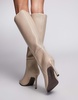 River Island knee high heeled boot in cream