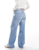 Cotton On super baggy jeans with lace waist in cloud blue denim