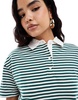 Levi's short sleeve stripe rugby polo in green