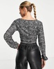 Trendyol cropped fitted cardigan in speckled knit