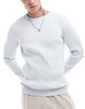 ASOS DESIGN essential muscle fit rib knit sweater in light blue