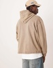 ASOS DESIGN oversized hoodie with cut and sew detail in washed brown