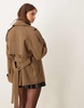 ASOS DESIGN oversized formal trench coat with strong shoulder in heritage check