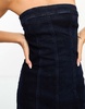 River Island bandeau denim midi dress in dark denim