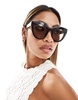 Le Specs X ASOS air heart cat eye sunglasses in black with brown lens