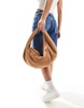 ASOS DESIGN suede slouchy scoop tote bag in tan