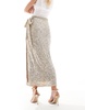 Never Fully Dressed Petite Jaspre midaxi skirt in silver sequin