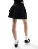 Cotton On mini boho tiered skirt with lace trim in black