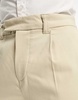 New Look slim fit pleated pants in oatmeal