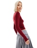 Motel long sleeve scoop neck top in red