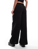 Accessorize wide leg beach pants in black