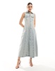 Mango button up sleeveless denim dress in light blue