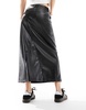 River Island faux leather midaxi skirt in black