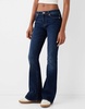 Bershka high rise flared jeans in dark wash