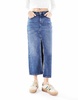 Cotton On 90s split front denim midi skirt in blue wash