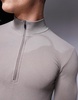 ASOS 4505 Ski seamless thermal base layer 1/4 zip top in clay