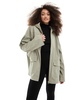 ASOS DESIGN rubberized rain coat in sage