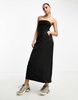 COLLUSION tailored split back maxi skirt in black pinstripe - part of a set