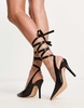 RAID Ishana heeled shoes with ankle tie in black