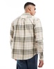 Cotton On oversized long sleeve shirt in natural plaid