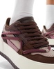 ASOS DESIGN chunky sneakers in brown mix with rope detail