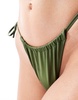 COLLUSION ruched tie side bikini bottoms in green - part of a set