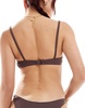 Motel pali picot trim bikini top in coffee