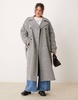 ASOS DESIGN Curve formal faux wool trench coat in salt and pepper