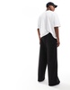 ASOS DESIGN super wide leg scuba sweatpants in black