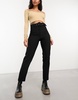 River Island belted peg pants in black