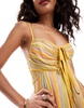 Free People striped poplin cami maxi dress in yellow multi