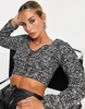 Trendyol cropped fitted cardigan in speckled knit