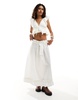 Free People favorite part paperbag waist midi skirt in ivory - part of a set