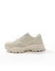 ASOS DESIGN sneakers in beige with mesh panels