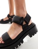 London Rebel chunky tech sandals in black