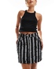 Object raw denim stripe mini skirt in washed black